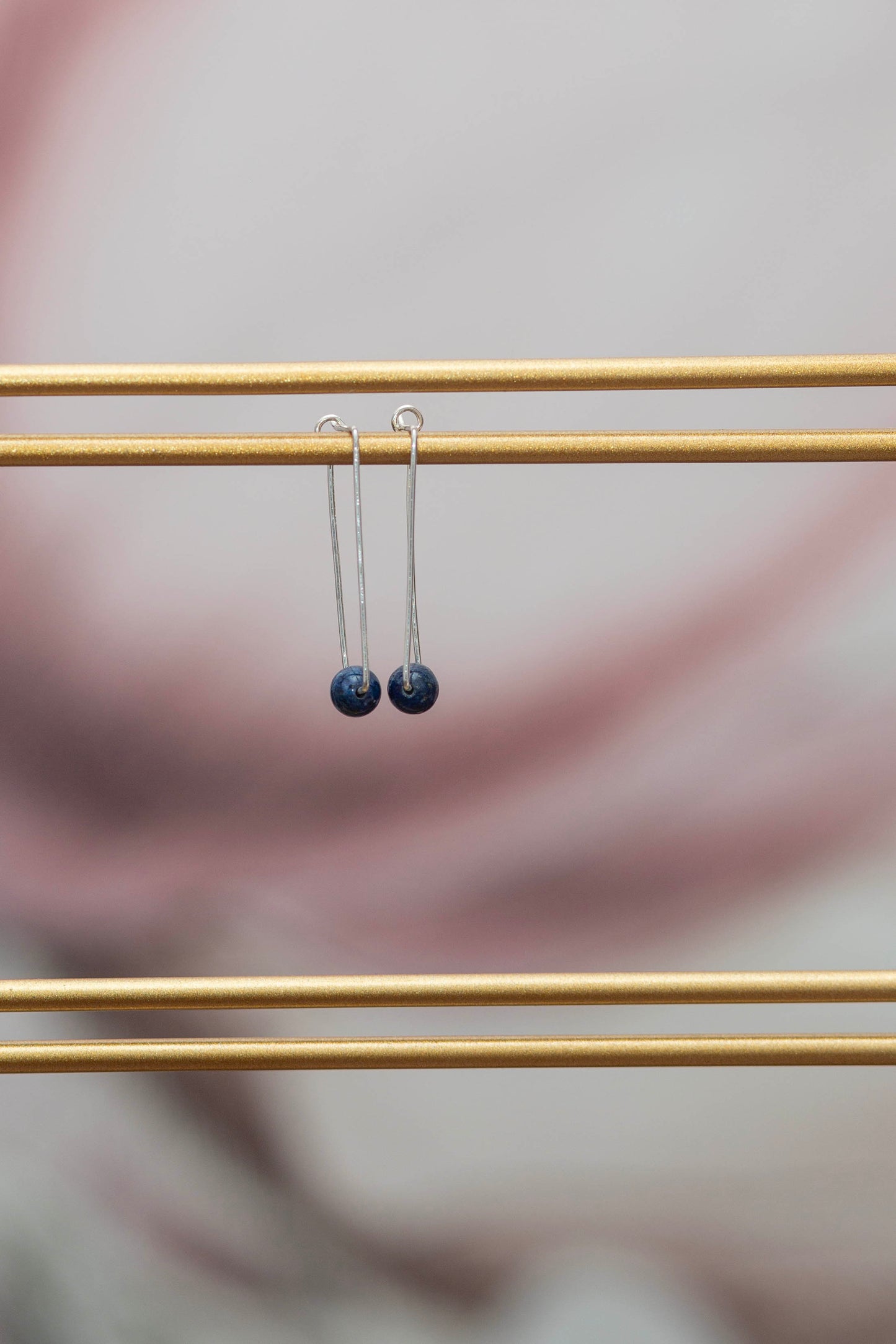 NATURAL LAPIS EARRINGS | SILVER