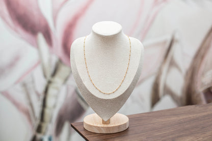 BEADED CURB NECKLACE | GOLD