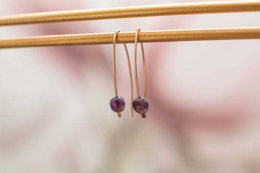 AMETHYST EARRINGS | GOLD