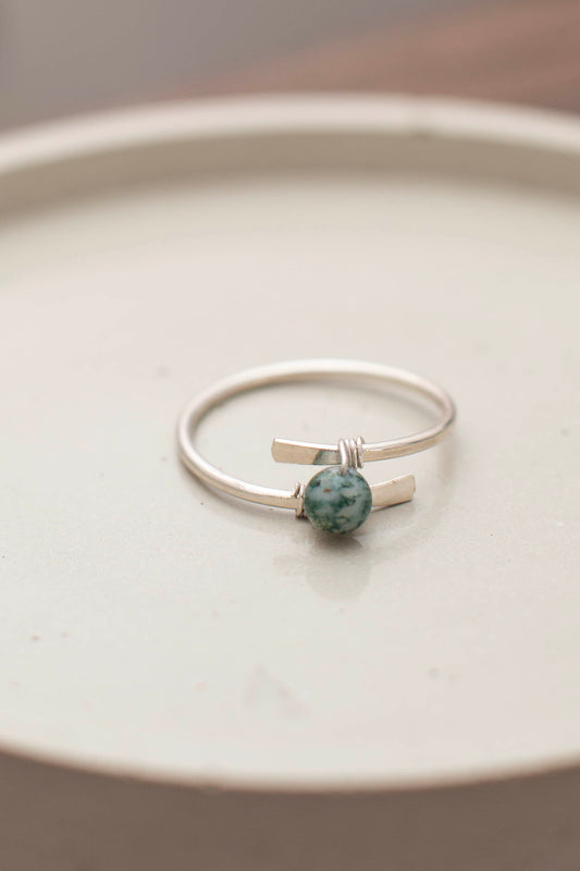 OCEAN JASPER RING | SILVER